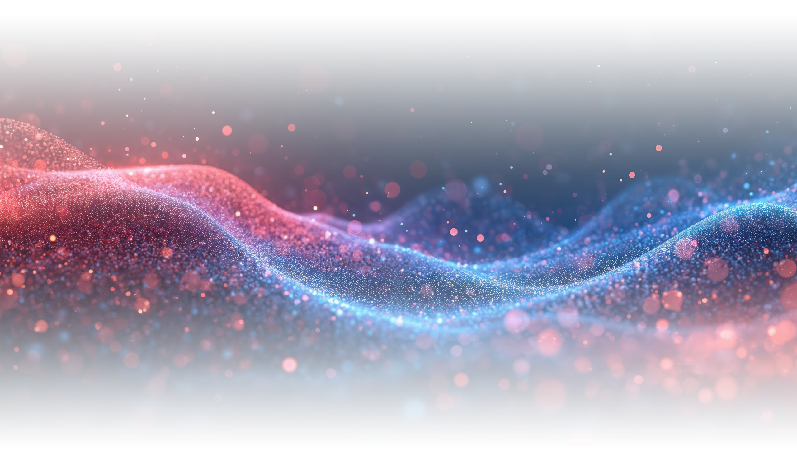 Abstractbackgroundwithlightblueandredparticleswaves.Shiningdotsstarsdigitalfuturisticsci-fiillustration.Moderndesignwithe-scaled